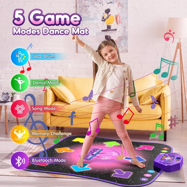 Alfombra De Baile LED Con Bluetooth Y 8 Flechas – Juguete Musical Para Niñas Y Niños De 4 A 10 Años, 6 Modos, Batería Recargable Incluida