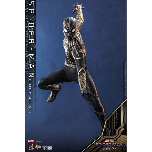 Hot Toys 1:6 Spider-Man Traje Negro y Dorado - Spider-Man: No Way Home