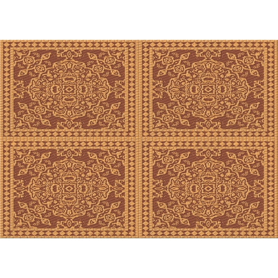 Ahgly Company Indoor Rectangle Patterned Carrot Orange Area Rugs, 6' x 9'