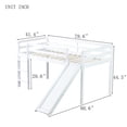 thumbnail image 3 of Bellemave Twin Size Loft Bed with Slide, Kids Low Loft Beds Frame with Ladder, Wood Toddler Loft Bed with Safety Guardrails (White), 3 of 8