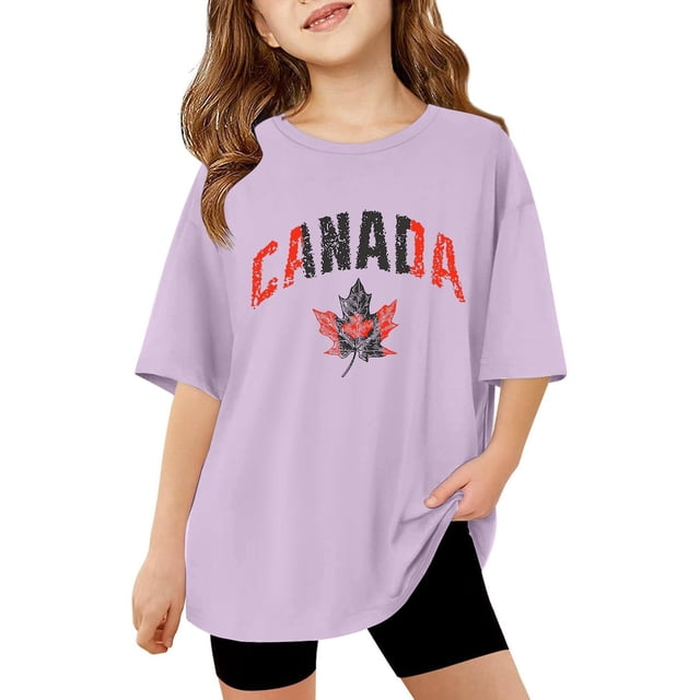 Chemises pour Filles Imprimé Manches Courtes Col Rond Vêtements d'Été 3-4 Ans Mode pour Filles