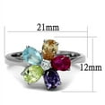 thumbnail image 2 of Luxe Jewelry Designs Women's Stainless Steel Flower Shaped Ring with Multi Color Cubic Zirconia, 2 of 4