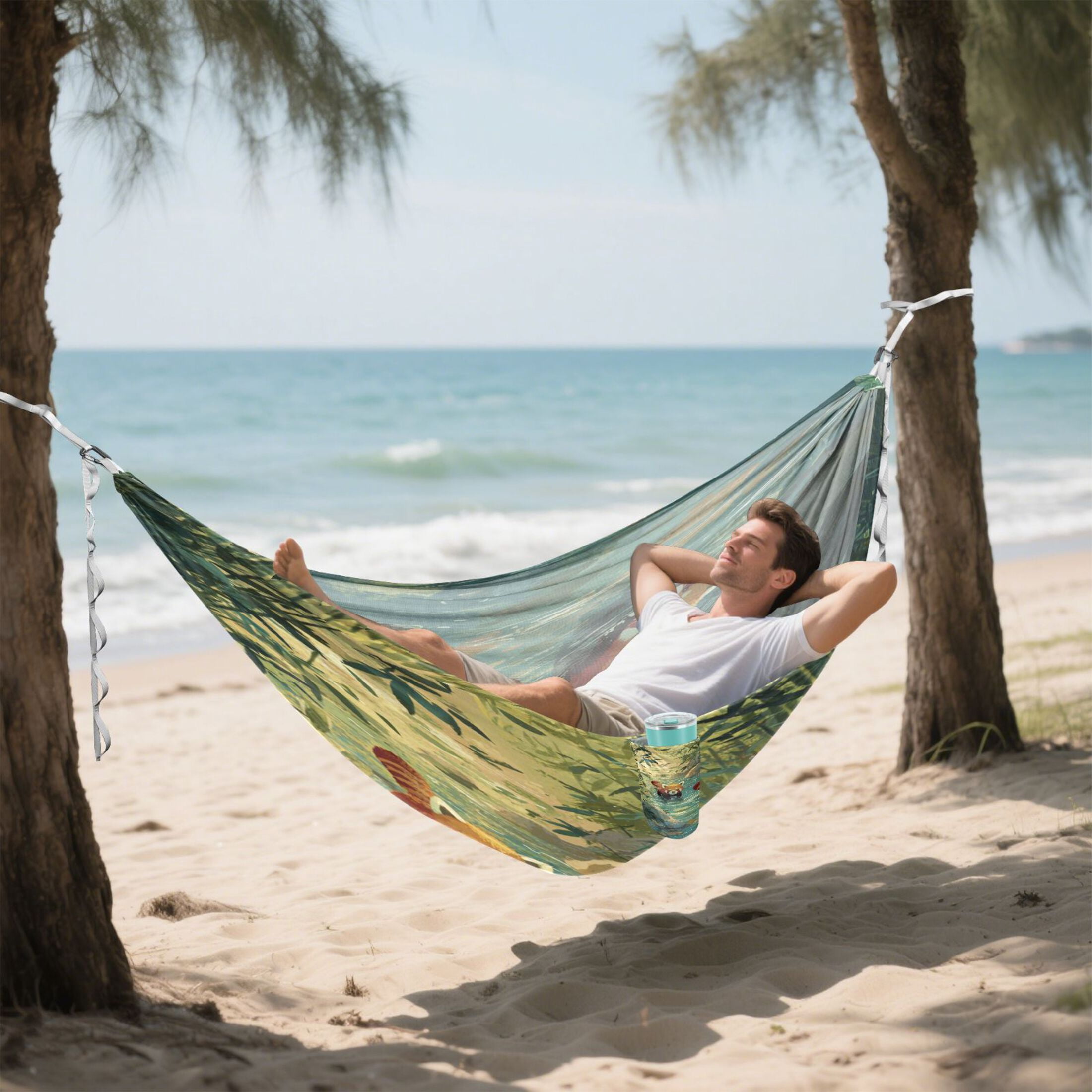 Hanging Hammock Portable Travel Camping For Outdooor Beach Camping Hiking Red Panda