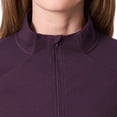 thumbnail image 4 of Mondetta Women's Long Sleeve Active Ribbed Quarter-Zip Pullover with Thumb Holes (Purple, X-Large), 4 of 5