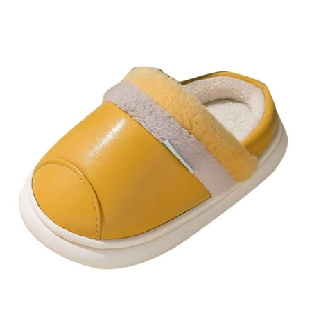 

Boys Girls Slippers Fashion Cute Autumn Winter Flat Bottom Round Toe Soft Warm Comfortable Solid Color Simple Shoes