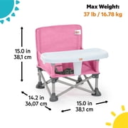 Bright Starts Pop 'N Sit Portable Booster, Pink, Infant to Toddler