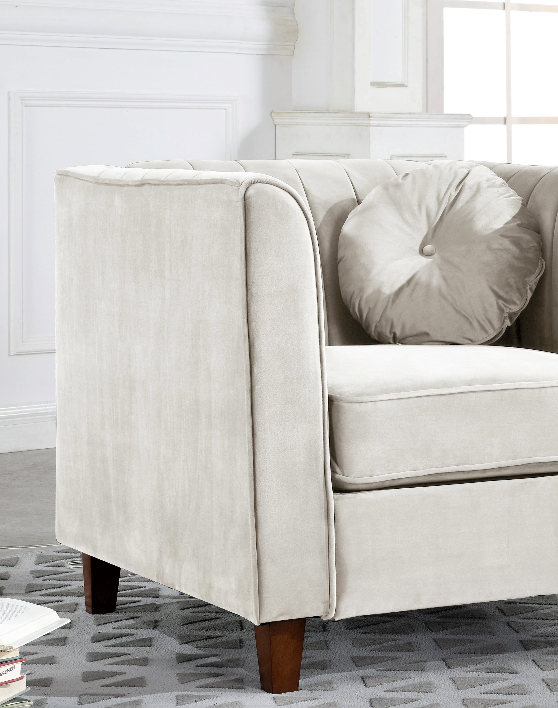Uspridefurniture Arcola 32"Rolled ArmChair, Beige