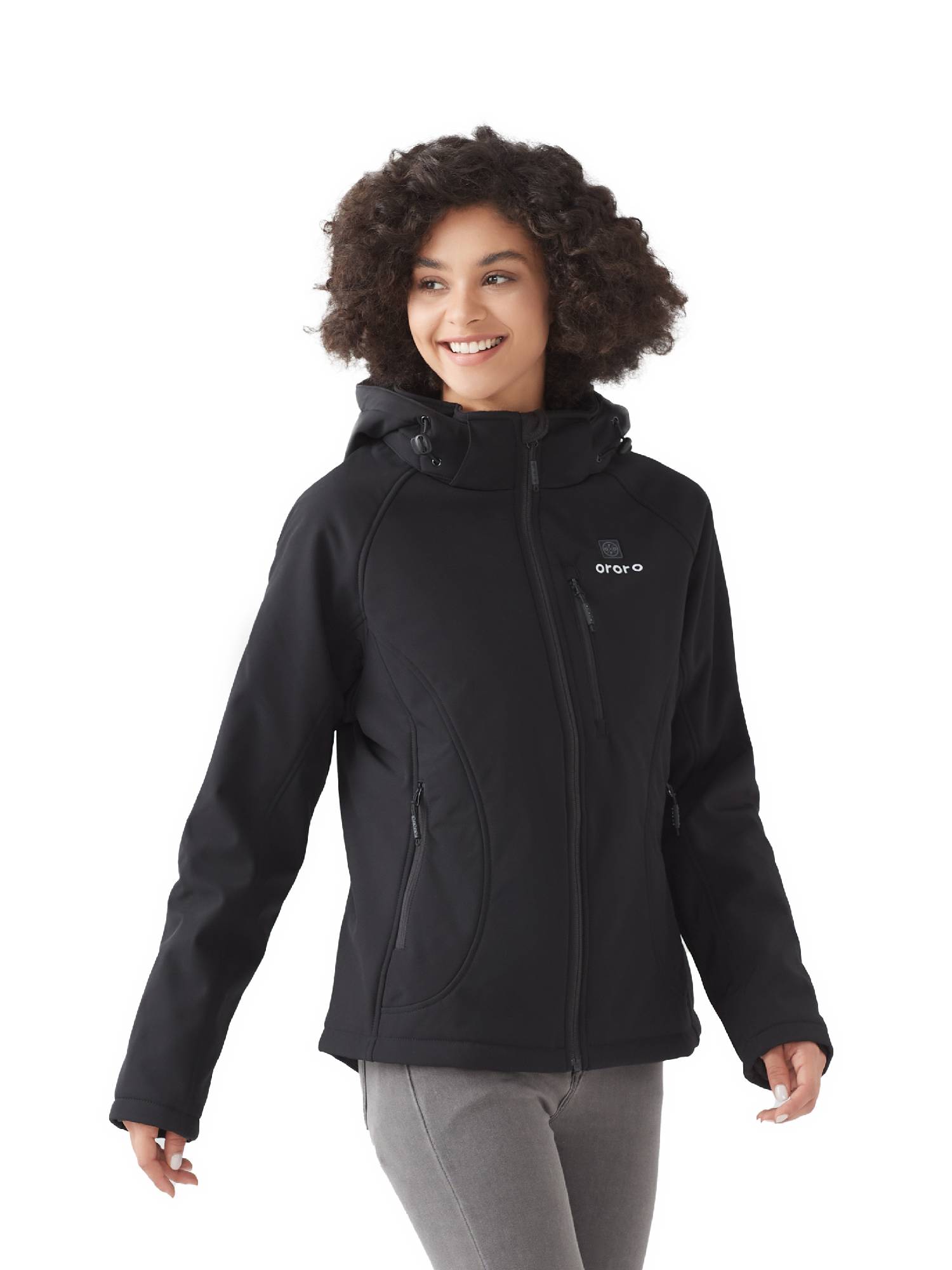 ORORO Women’s Heated Jacket with Battery, Heating Jacket with Removable Hood for Winter Outdoors (Black, L) - image 4 of 12