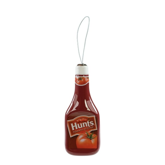 Hunts Ketchup Christmas Ornament, 4 inches Tall, Plastic, Red