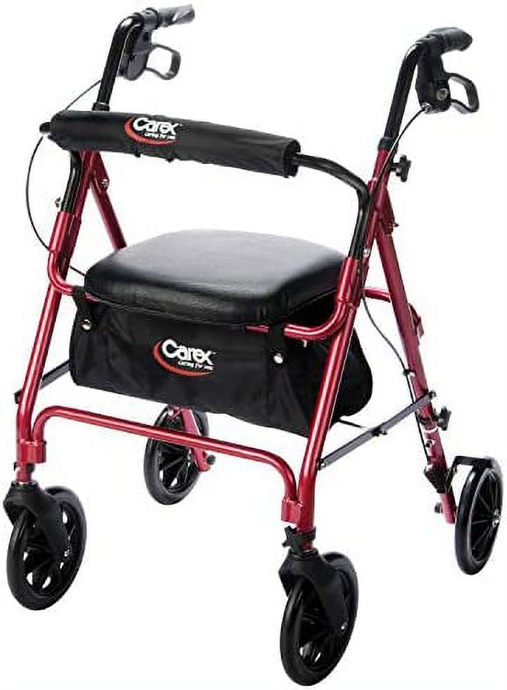 Carex Rollator Walker With Seat Height Adjustable Adult Walker With