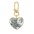 thumbnail image 1 of Lily Drawing Art Flower Gold Heart Keychain Metal Keyring Holder, 1 of 3