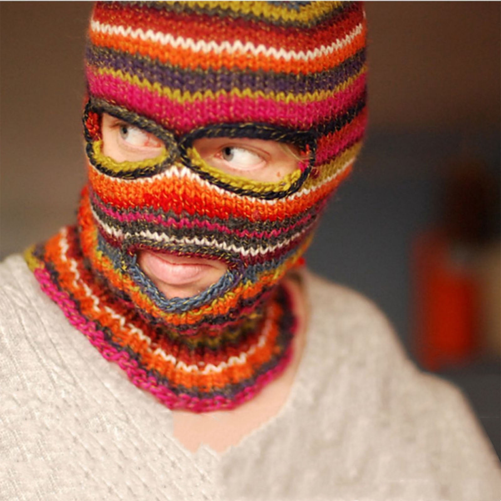 Halloween Balaclava Funny Balaclava Face Mask Balaclava Distressed Party Hat Scary Balaclava Hooded Knitted Hat Beanies