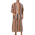 thumbnail image 2 of INSPIRE CHIC Striped Nightshirts for Men's Short Sleeves Contrast Colors Stripes Nightgown, 2 of 4