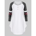 thumbnail image 1 of Más el tamaño de la manga raglán Colorblock curvado camiseta Rosegal Sudaderas y sudaderas con capucha, 1 of 5