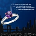 thumbnail image 2 of Gem Stone King 10K Two Tone Gold Purple Amethyst Solitaire Engagement Ring for Women | 1.20 Cttw | Round 7MM | Gemstone February Birthstone | Size 8, 2 of 6