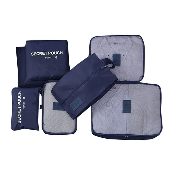 7 Piece Travel Clothing Storage Bags, Portable Large Capacity Luggage Classification Organizer, Clothes Bags for Travel Suitcase Packing, Space Saving Storage Set for Comforter and Clothes