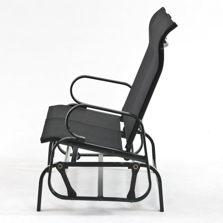 Transcontinental Outdoor Havana Black Sling Outdoor Glider Loveseat Walmart