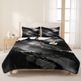 thumbnail image 3 of King Quilt Set 96''x106'', Blake Gray Marble Lightweight Summer Bedspread Coverlet Set with 2 Pillow Shams, Modern Abstract Art Marble Crack Breathable All Season Quilt Bedding for Bedroom/Guest Room, 3 of 9
