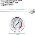 thumbnail image 3 of JUNWELL Casewin Cooking Thermometer for Deep Fry with 15‘‘ Stainless Steel Food Grade Probe and Clip  Fast Instant Read 2” Dial  Optimum Temperature Zones - for Turkey Beef Lamb  Seafood, 3 of 8