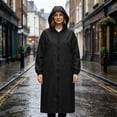 thumbnail image 2 of Kamentoy Women Waterproof Long Raincoat with Hood, Zipper Front Lightweight Rain Poncho Jacket for Hiking Camping Travel Outdoor Activities, 2 of 7