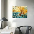 thumbnail image 3 of COMIO  Blue Gold Wall Art Colorful Abstract Heart Shape Tree Paintings Contemporary Artwork Tree of Life Picture Print on Canvas Art Home Bedroom Bathroom Wall Decor Framed Ready to Hang, 3 of 4