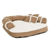 Angle View: Petmate Sofa Bed with Bonus Pillow 20" Long x 16" Wide