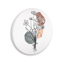 Stupell Industries Flower Arrangement Outline Shape Graphic Art Unframed Art Print Wall Art, Design by JJ Design House LLC