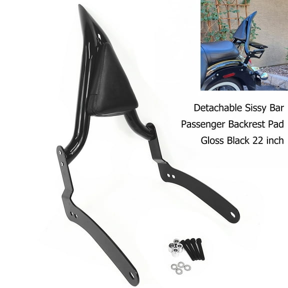 Fjpacemt Detachable Backrest Sissy Bar for 2004-24 Motorcycle Kawasaki Vulcan 900 2000 VN900 VN2000