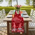 thumbnail image 4 of Table Runners 72 Inches Long Dress Scarves, Valentine's Day Farmhouse Kitchen Table Runner, Coffee Tablerunners, Gnomes Romantic Roses Red Plaid 14x72 Inch, 4 of 9