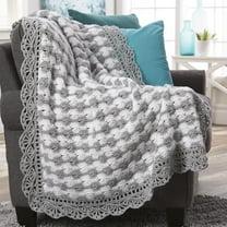 Herrschners Cloudburst Throw Crochet Kit - Easy Afghan Making Kit With Yarn & Instructions