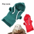 thumbnail image 4 of Skymirror Cute Ferret Hoodie Solid Color Drawstring Hooded Sweatshirt Thick Fleece Foreleg Elastic Hamster Guinea Clothes, 4 of 8