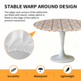 thumbnail image 6 of Watercolor Pink Floral Elastic Fitted Round Table Cover Flower Art Waterproof Outdoor Tablecloth for Holiday Party, Picnic, Patio & Dining Fits Tables Up to 55"-60", 6 of 8
