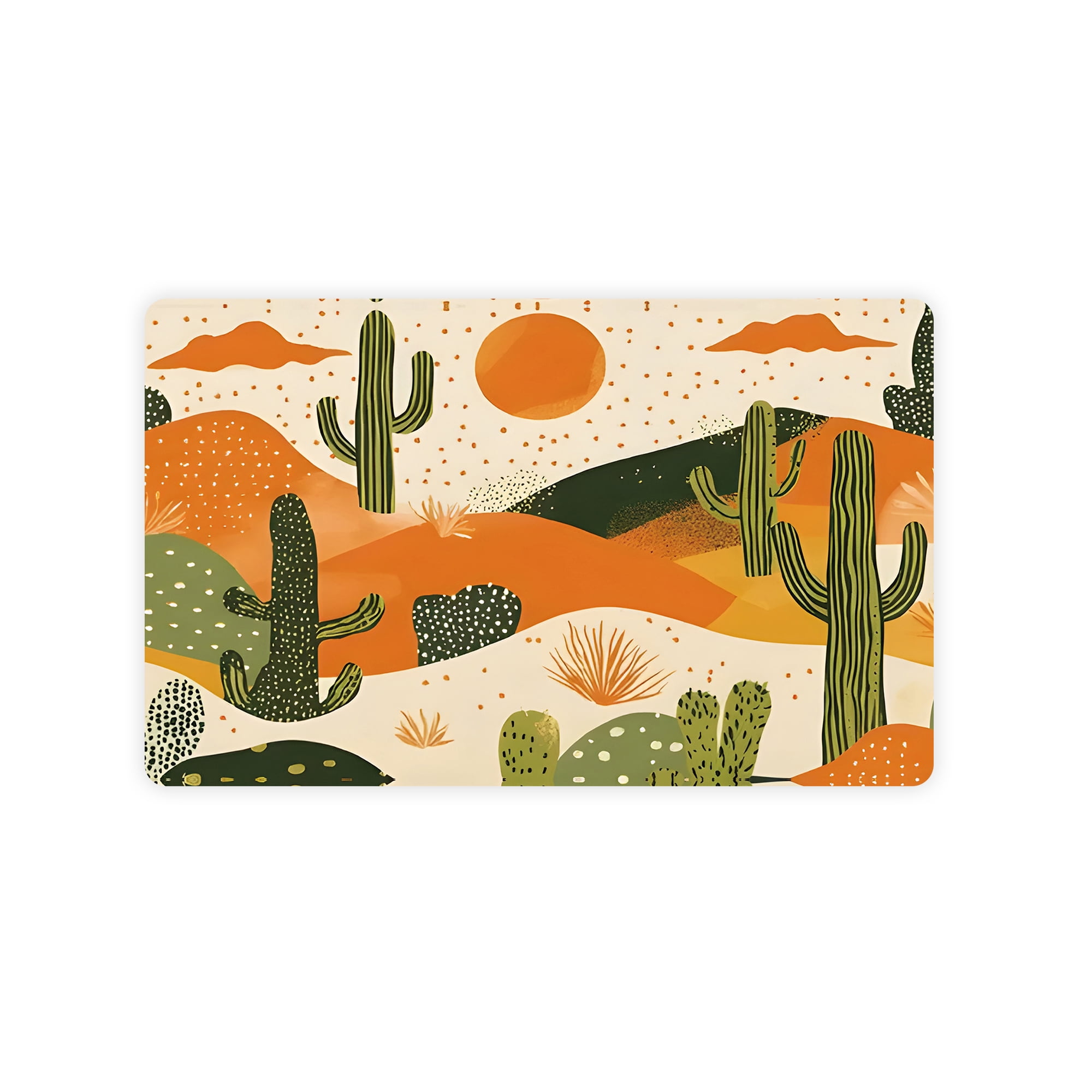 JML Doormat, Microfiber & Non-Slip Rubber Backing Door Mat - Rug Mats for Porch Entry Way Bathroom/Kitchen, (24"x36") - Abstract pattern of cactus and desert