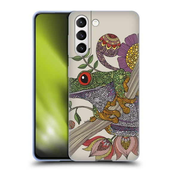 Head Case Designs Officially Licensed Valentina Animals And Floral Frog Soft Gel Case Compatible with Samsung Galaxy S21 5G