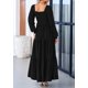 thumbnail image 2 of Vestido largo PRETTYGARDEN para mujer, estampado primaveral, negro, XXL, 2 of 8