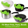 thumbnail image 4 of Strainer, 2 PACK Silicone Food Strainers Heat Resistant Clip On Strain Strainer Rice Colander Kitchen Gadgets Drainer Hands-Free For Pasta, Spaghetti, Ground Beef(Green+Red), 4 of 6