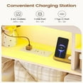 thumbnail image 5 of Farmhouse Twin Size Bed Frame with Lift Up Storage & Bookcase Headboard - Wood Platform Bed with USB Charging Station, LED Lights, No Box Spring Needed, White, 5 of 9