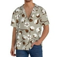 thumbnail image 3 of Vsdgher Cotton Tree Print Men's Wrinkle Free Untucked Cuban Shirt Business Casual Button Down Shirts Short Sleeve Shirt, 3 of 7