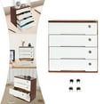 thumbnail image 6 of Lacquer Wood 15.94 Inches High 4-Storey Locked Storage Cabinet Desktop Drawer Locker Office Stationery Organizer, 6 of 20