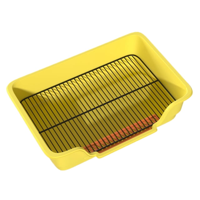 Arenero grande para gatos, entrenador de baño portátil, acero inoxidable para perros y gatos, interior y exterior