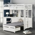 thumbnail image 2 of Furniture of America Averly Modern Solid Wood Twin Loft Bed with Movable Bookcase, White, 2 of 9