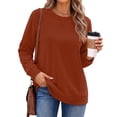thumbnail image 3 of Fantaslook Plus Size Pullover Sweatshirts for Women Crewneck Long Sleeve Shirts Casual Tunic Tops Fall Clothes, 3 of 8