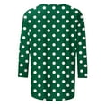 thumbnail image 4 of Viluyesy Round Neck T-Shirt for Womens 3/4 Sleeves Shirt Tops Loose Blouse Green Size 5XL, 4 of 5