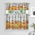 thumbnail image 2 of Fall Kitchen Curtains 36 Inch Short - 3 Panel Set, Autumn Harvest Print, Rod Pocket Window Treatment for Thanksgiving, Farmhouse, Cafe, Living Room - Machine Washable, 2 of 6