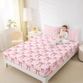 thumbnail image 3 of Erosebridal Dreamy Princess Style Queen Sheet Sets,Pink Cute Bow Tie Bed Set For Bowknot Lovers 4pcs, 3 of 6