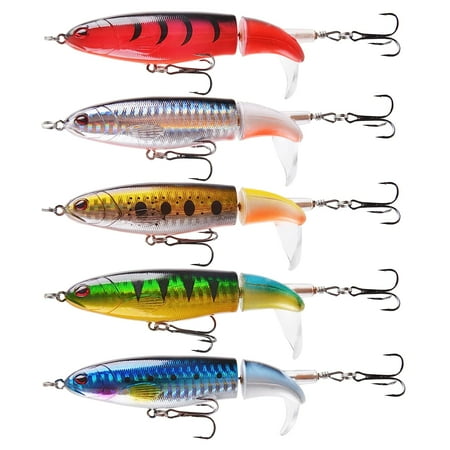 Holzlrgus ABS Plastic 360 Rotating Tail Topwater Lures Fishing Lure for Trout