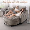 thumbnail image 6 of HUTWIFE 42" Chenille Cloud Boneless Curved Chaise Lounge Chair with Ottoman, Brown for Living Room Bedroom Apartment, 6 of 9
