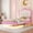 Pink+White, variant on Full Size Platform Bed with LED Lights, Modern Upholstered Princess Bed Frame with Crown Headboard and a Drawer for Kids Boys Girls Bedroom, No Box Spring Required, Pink+White