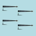 thumbnail image 2 of Renovators Supply Black Wrought Iron Lift Off Pintle Strap Hinge 14 in Spear tip Heart Diamond Etch Pintle Strap Gate and Door Hinges w/Hardware Pack of 4, 2 of 2