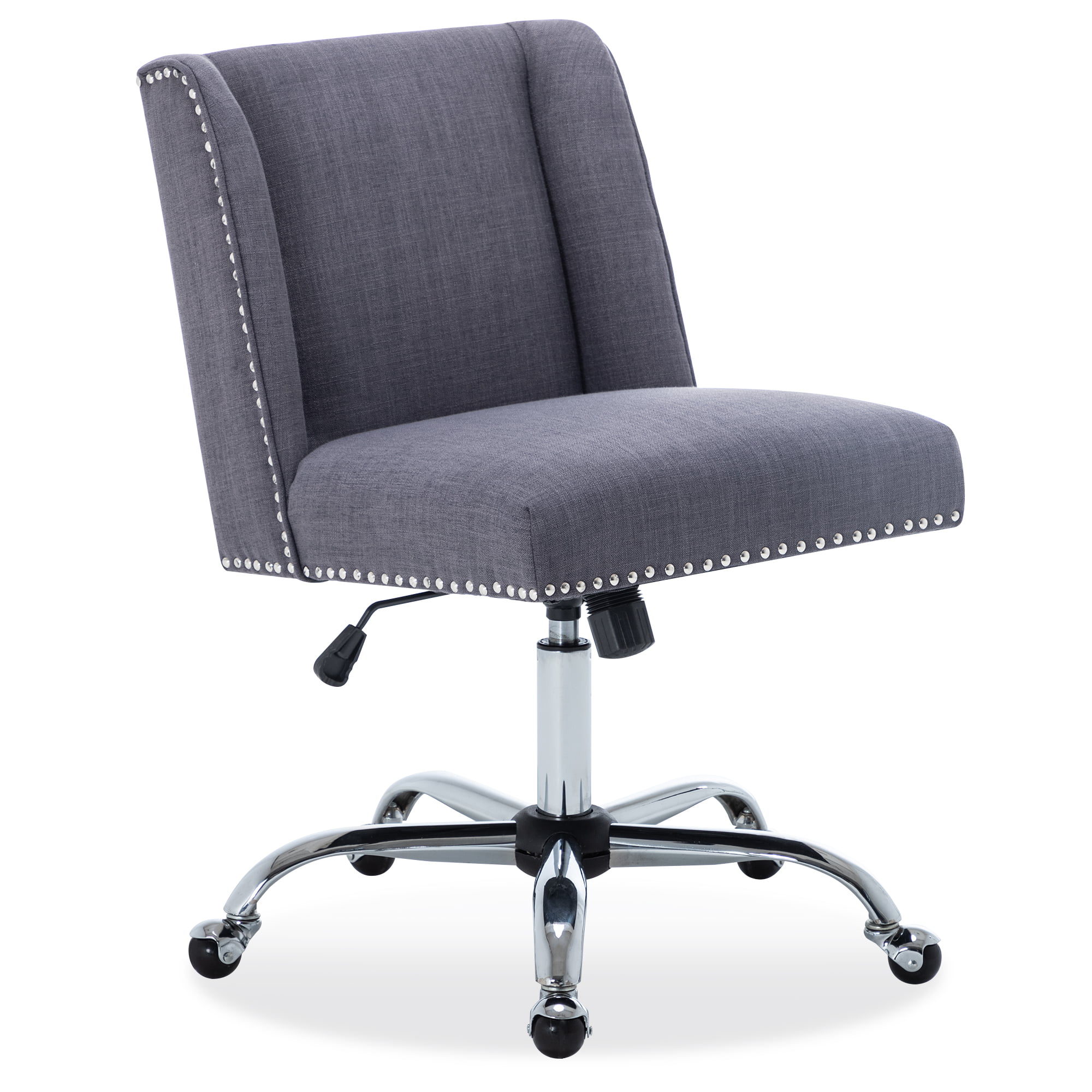 Modern Swivel Chair No Wheels Adjustable Height for Small Space